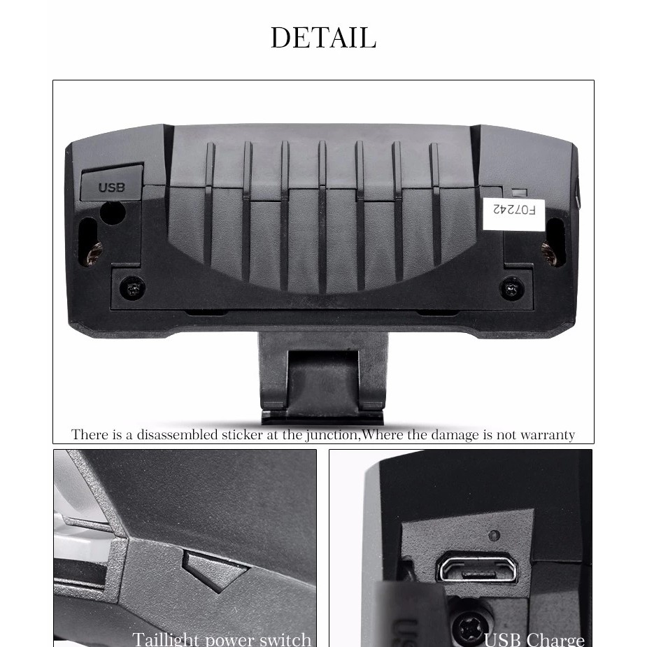Đèn Laser Rockbros Không Dây Chống Nước IPX4 Dùng Để Gắn Đuôi Xe Đạp Một Kích Thước