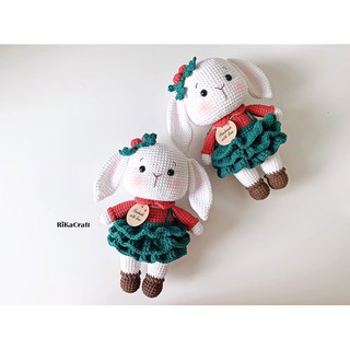 Thỏ giáng sinh móc len
