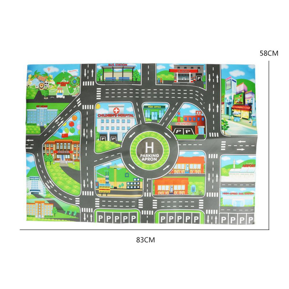 83x58cm City Parking Lot Roadmap Map Road Signs Model Car Climbing Mats Toy KidsDreamMall