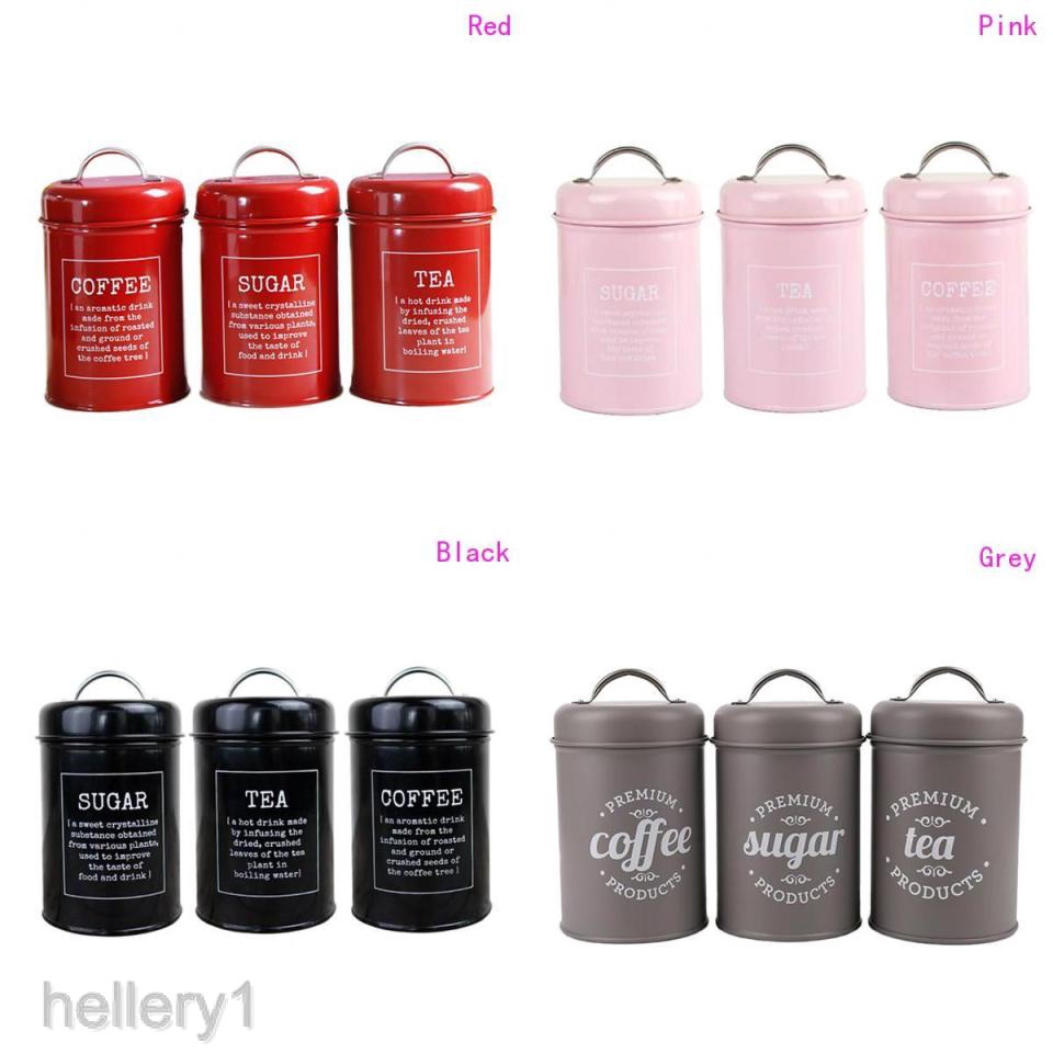 [HELLERY1] Various Tea Coffee Sugar Jar Spices Dry Foods Kitchen Storage Canister Caddy