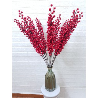 Cành Đào Đông Đỏ Giả ( Combo 5 Cành )