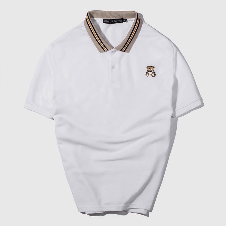 Áo thun POLO nam nữ gấu con tay ngắn, chất cá sấu Cotton | BigBuy360 - bigbuy360.vn