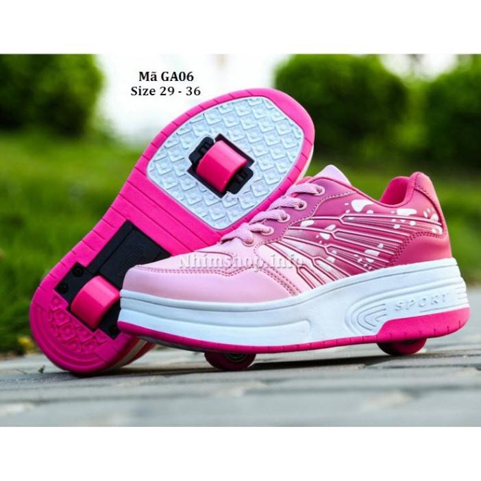 Giày Bánh Xe Loại 2 Bánh Cho Bé Gái 4 - 10 Tuổi Kiểu Dáng Thể Thao GA06