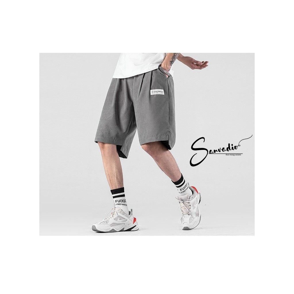 Quần short đũi nam thể thao, quần ngố nam form rộng chất cotton mềm mát Savandio SA09