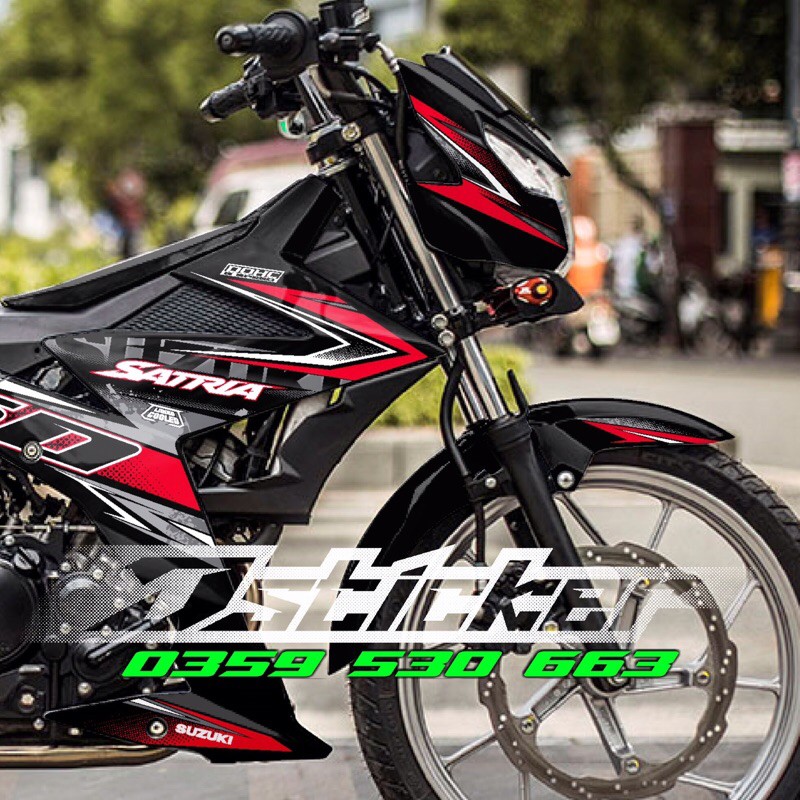 Tem Satria F150 đỏ rời xe đen - hot 2020