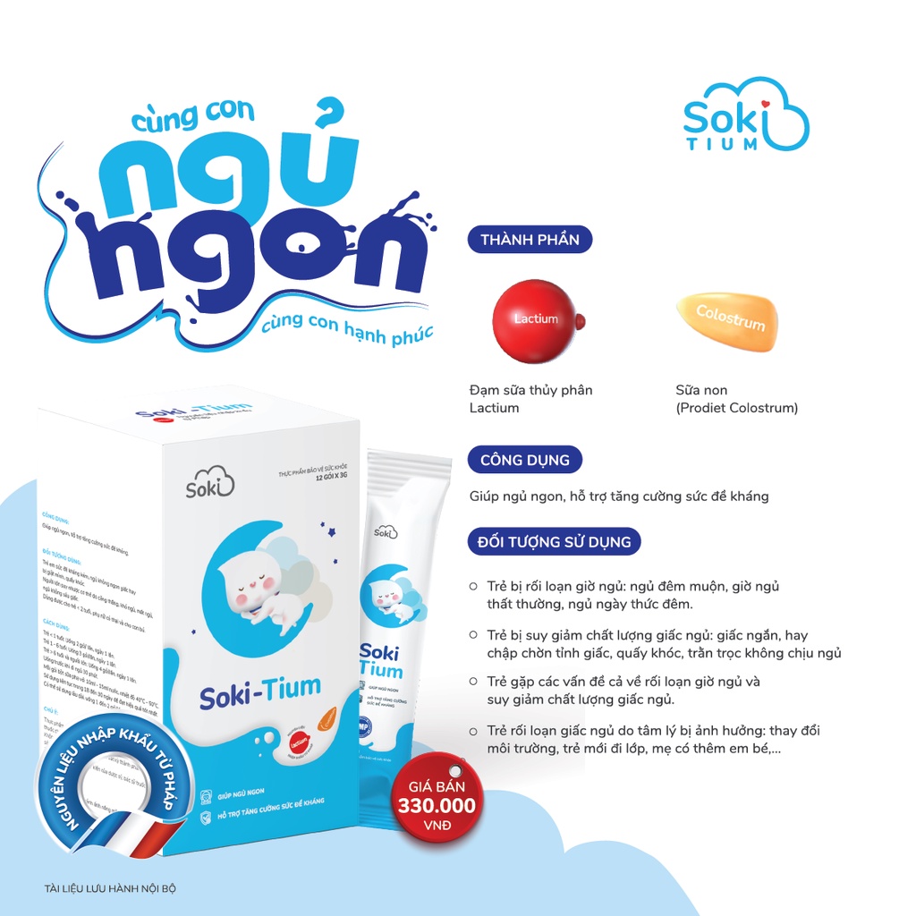 SỮA NGỦ NGON SOKI TIUM GIÚP BÉ NGỦ NGON TỰ NHIÊN, ĐẠT CHUẨN