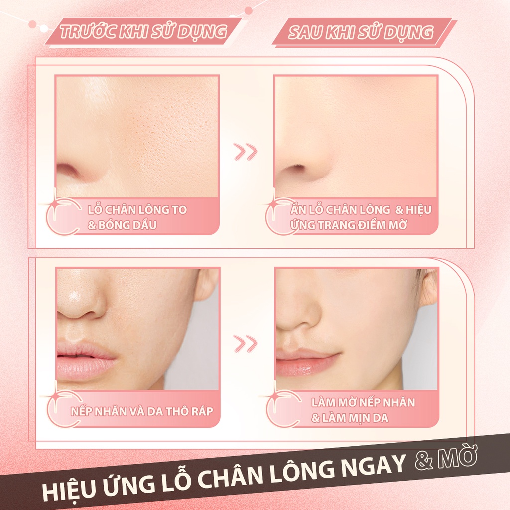Kem lót trang điểm PINKFLASH PRO TOUCH thu nhỏ lỗ chân lông mờ mịn 40g