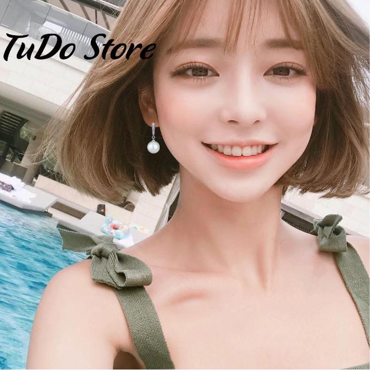 Khuyên tai, bông tai nữ Hàn quốc mạ bạc 925 hình hạt trai phong cách thời thượng HT5