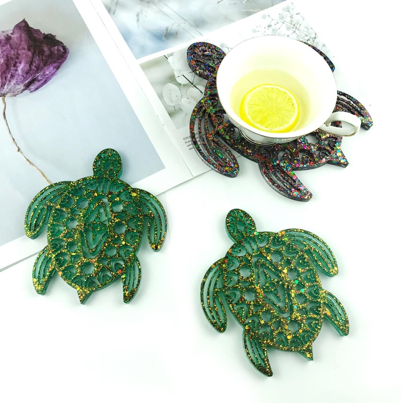 Sa Khuôn Silicon Kết Hợp Keo Dán Trang Trí Tường Hình Rùa Dễ Thương