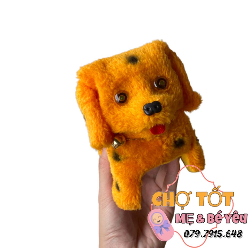 Đồ chơi chó bông chạy pin biết di chuyển, vẫy đuôi, biết kêu, mắt sáng tặng kèm pin