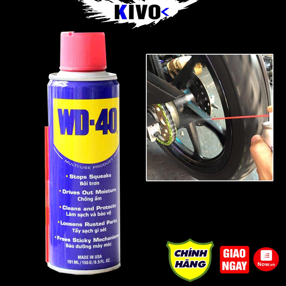 Chai Xịt Vệ Sinh Sên WD40 - Bình Xịt Chống Rỉ Sét, Bôi Trơn Xích Xe, Động Cơ , Đồ Gia Dụng - Kivo