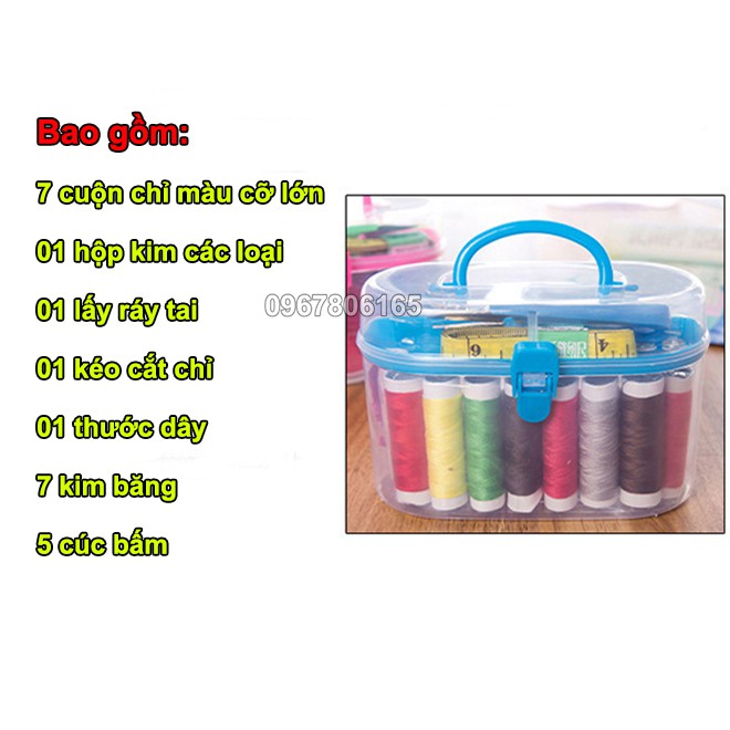 Bộ kim chỉ - Hộp kim chỉ dụng cụ may vá đa năng đầy đủ 55 món