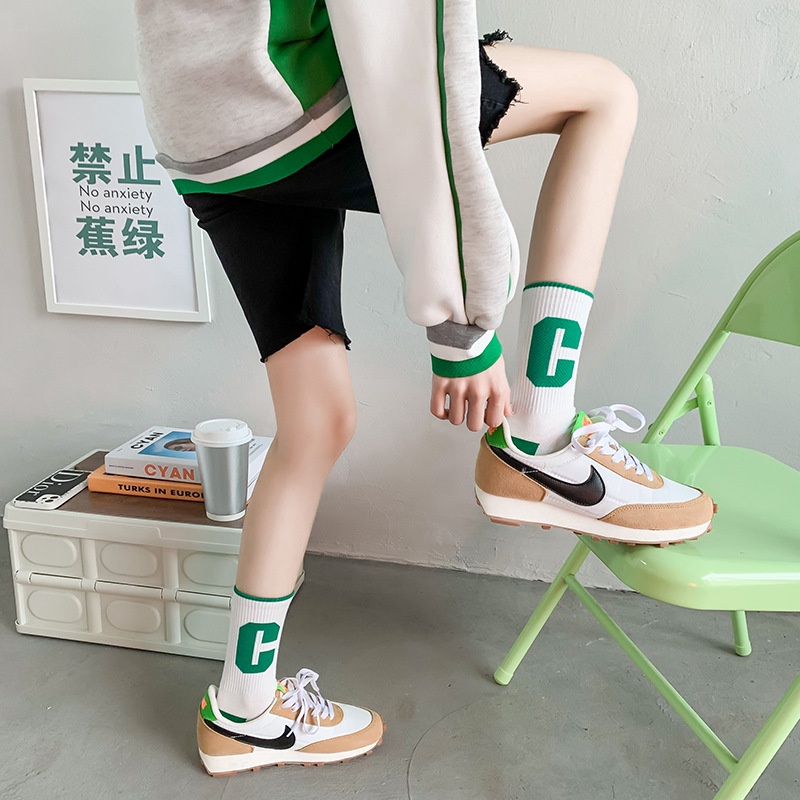 Đôi Vớ Cotton Nhiều Màu Sắc In Chữ Phong Cách Hàn Quốc Thời Trang Xuân Hè Cho Nữ