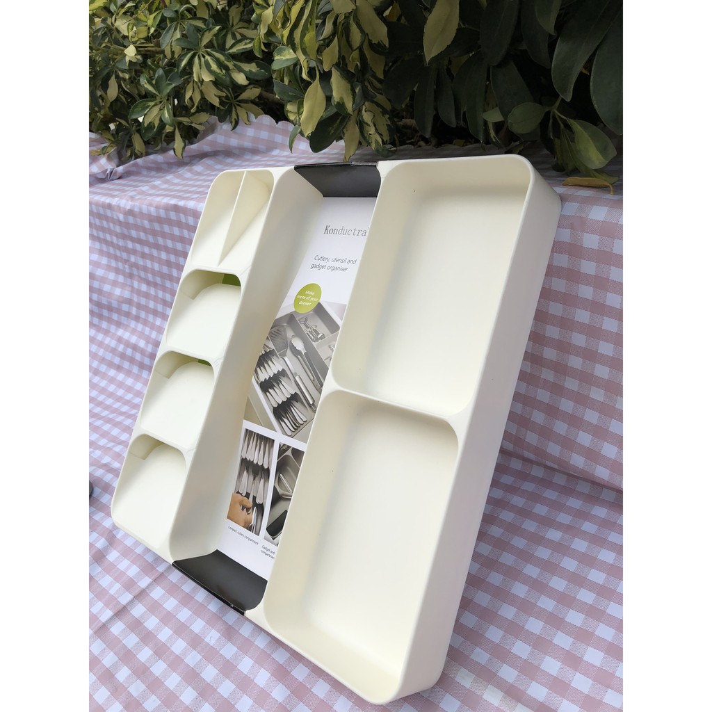 Khay chia thìa dĩa đũa lớn 8 ngăn nhựa dầy | BigBuy360 - bigbuy360.vn