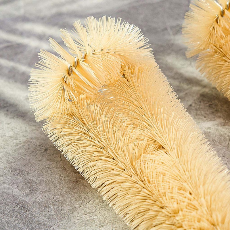 Cọ vệ sinh bình trà/ cà phê hình chữ L tay cầm gỗ tiện dụng dành cho nhà bếp