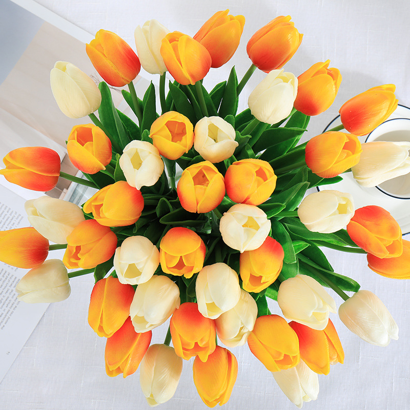 Hoa tulip Nhân Tạo Bằng Da Pu Trang Trí Tiệc Cưới