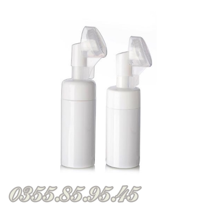 Chai tạo bọt massage có bàn chải 100ML chiết mỹ phẩm, đựng sữa rửa mặt, sữa tắm - Lọ đựng kem du lịch