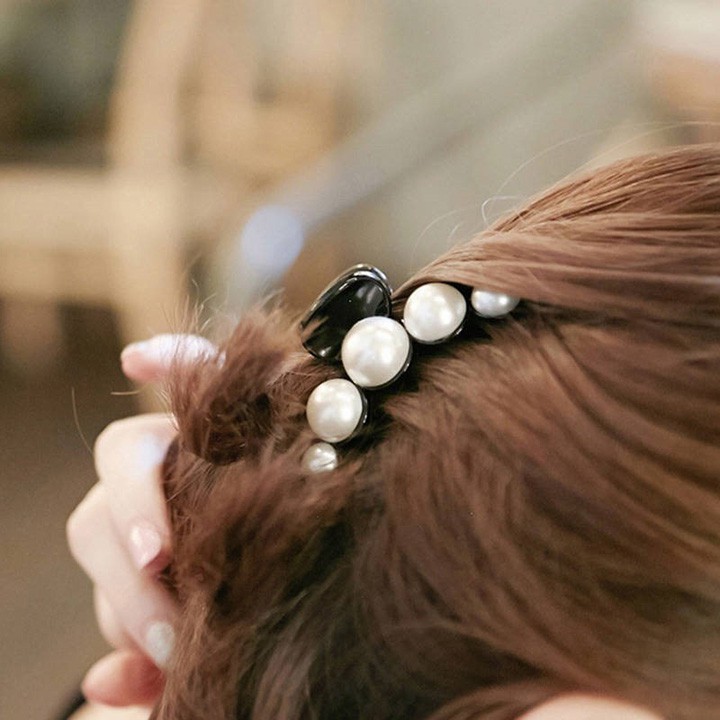 Kẹp tóc đính đá ngọc trai nhân tạo loại nhỏ phong cách Hàn Quốc thời trang nữ tính youngcityshop 30.000