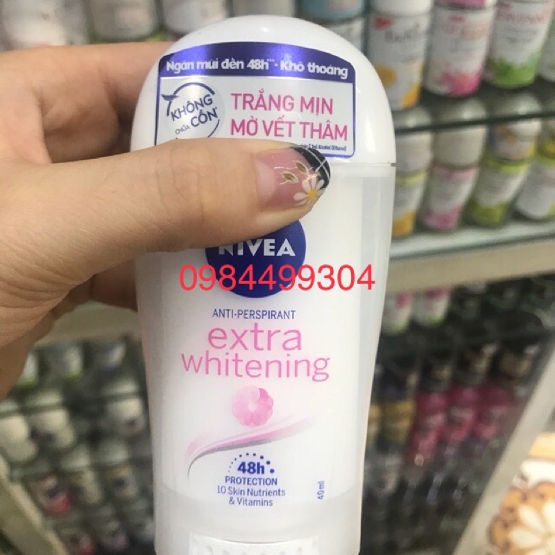 Lăn Nách Sáp Khử Mùi Nivea, sáp lăn khử mùi trắng mịn mờ vết thâm 40ml