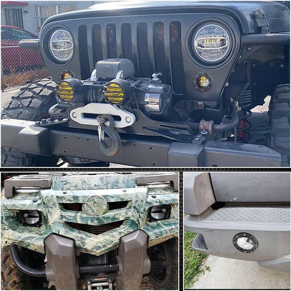 Luyoo Thanh Đèn LED Làm Việc Gắn Phẳng 8D 3 "20W Đèn Rọi Sáng Màu Vàng Trắng 12V 24V Cho Xe Hơi Xe Tải 4X4 Atv Pods