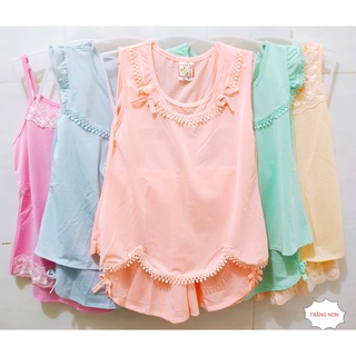 (7kg – 16kg) Bộ quần áo trẻ em vải thun lạnh mát mẻ kiểu lai nơ, cổ chéo dễ thương cho bé gái - Đồ bộ bé gái