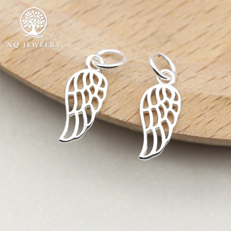 Combo 5 charm bạc hình cánh thiên thần treo 6*15mm - NQ Jewelry