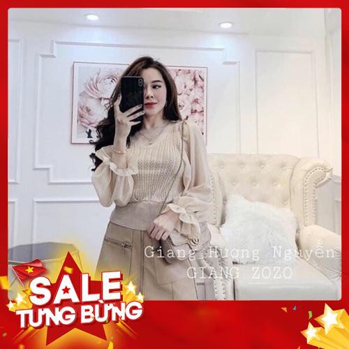 Áo len phối tay bèo voan -Hàng nhập khẩu