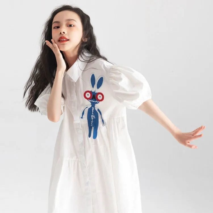 Đầm Công Chúa polo Cotton Nguyên Chất Thêu Họa Tiết Phong Cách Mới Mùa Hè Cho Bé Gái