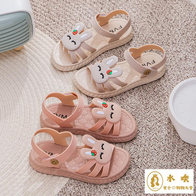 Sandal Đế Mềm Chống Trượt Hở Ngón Hình Thỏ Dễ Thương Dành Cho Bé Gái