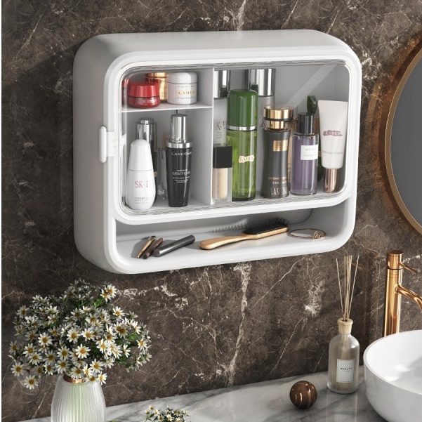 Kệ đựng mỹ phẩm treo tường, hộp tủ thuốc y tế gia đình gắn tường tiết kiệm diện tích