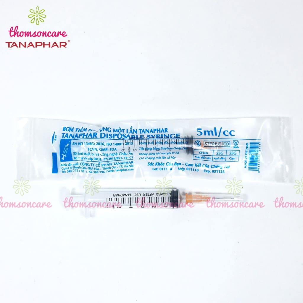 Bơm tiêm - Xilanh sử dụng một lần được khử trùng, chống gỉ 1ml, 3ml, 5ml, 10ml