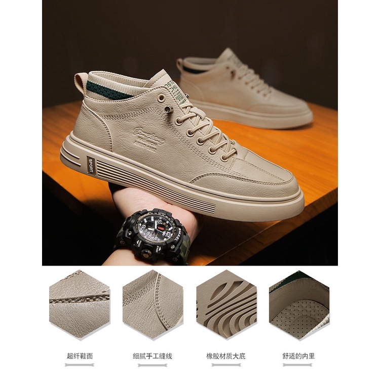 ✔️ Giày Nam Da PU Chữ Dập Chìm Nổi Cá Tính, Giày Thể Thao Nam Kiểu Dáng Thời Trang 2023