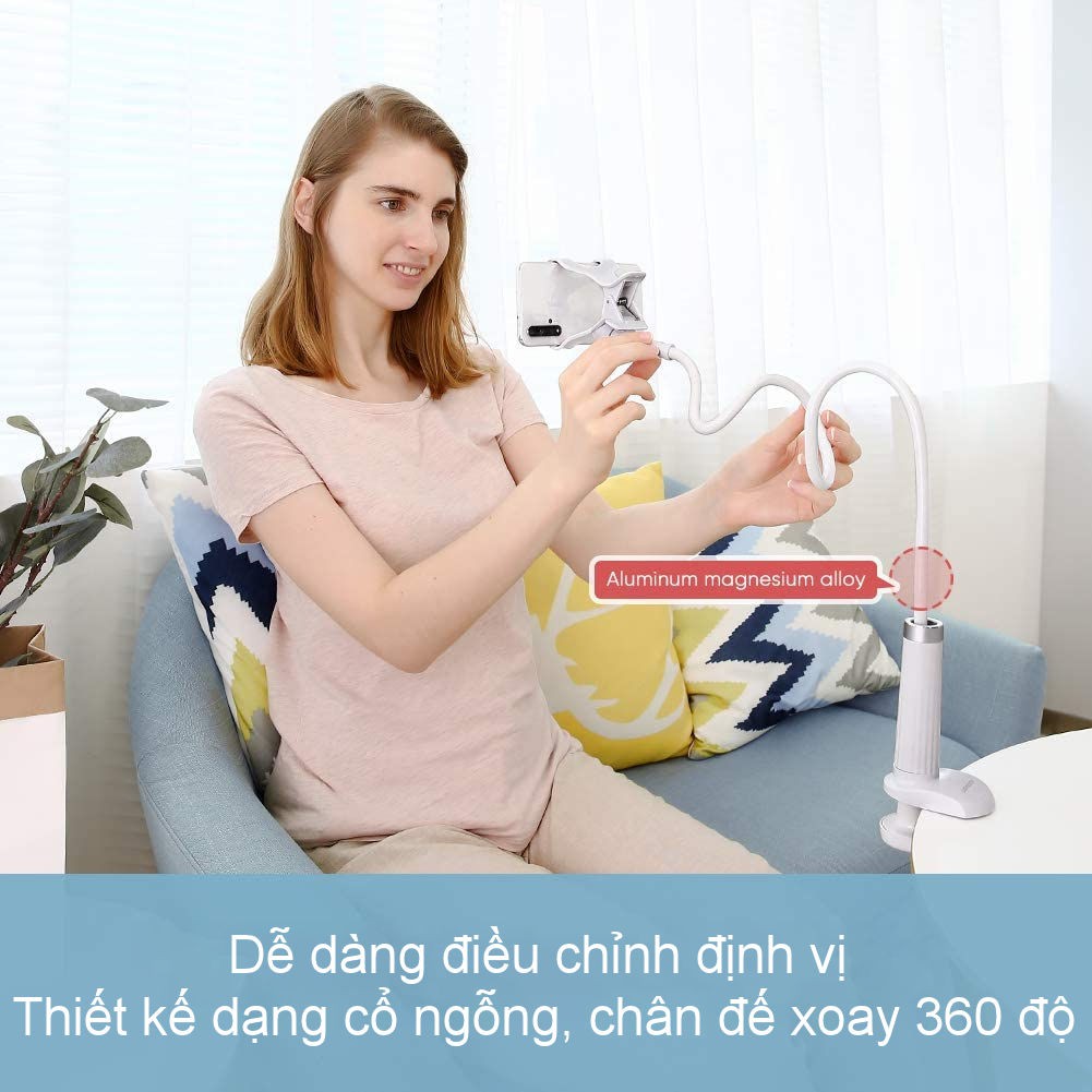 giá đỡ điện thoại dạng cổ ngỗng, cài kẹp khe bàn, rảnh tay, dài 90cm, dễ dàng tùy chỉnh góc xoay UGREEN LP113 30488