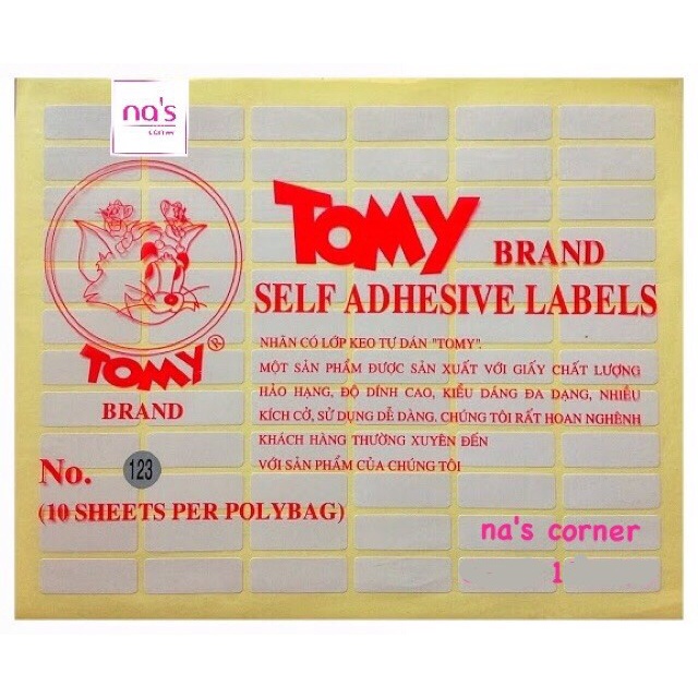 Decal nhãn dán tem dán Tomy nhiều size 10 cái/xấp mã 99-124