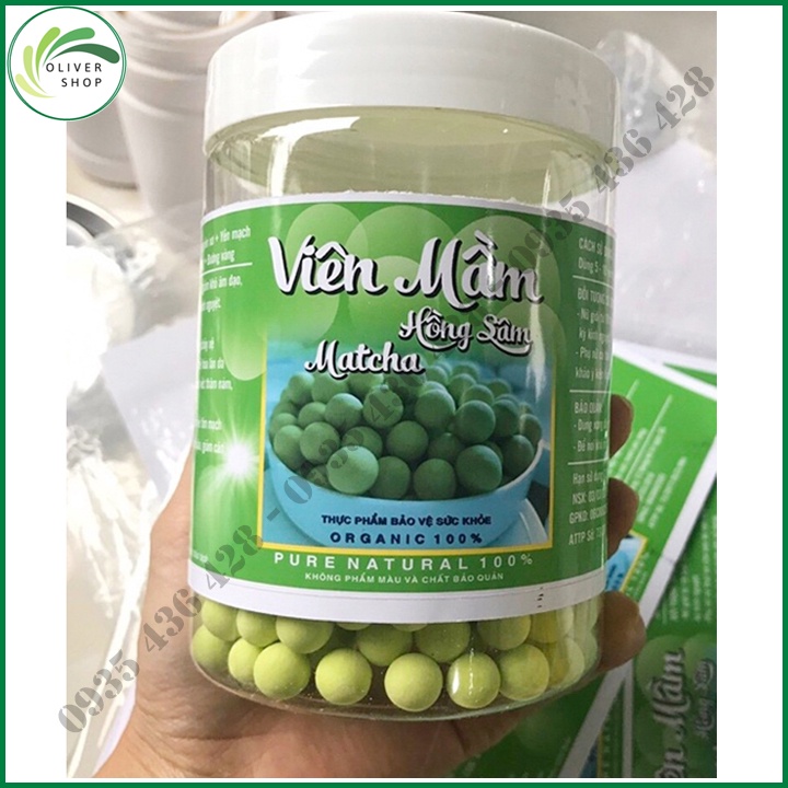 Hộp 500gr Viên Mầm Đậu Nành Hồng Sâm Matcha ⚡FREE SHIP⚡ Chiết xuất từ thiên nhiên, Giúp tăng vòng một và làm đẹp da