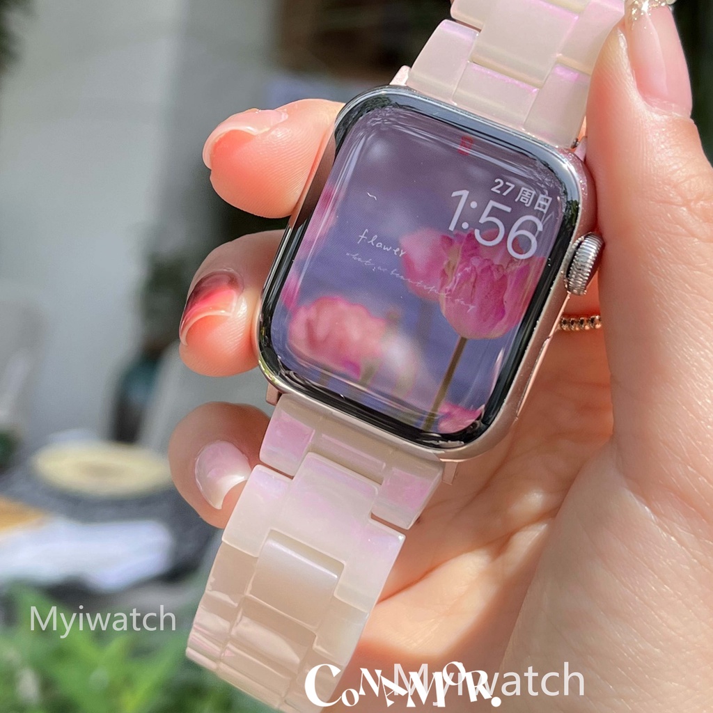 【New】 Màu nhựa mới Dây đeo đồng hồ Apple dành cho đồng hồ Apple 7 6 5 4 3 2 1 khóa thép kim loại iwatch series 42mm 38mm 45mm 44mm 40mm 41mm dây đeo đồng hồ thông thường thời trang