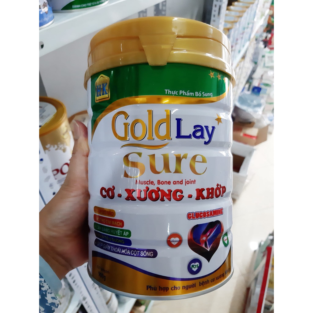 Sữa bột xương khớp, tiểu đường, huyết áp Goldlay sure 900G