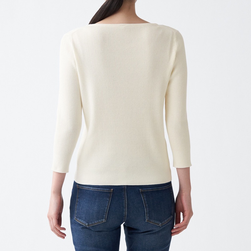 Muji Áo Sweater Cotton Lụa Chống Uv