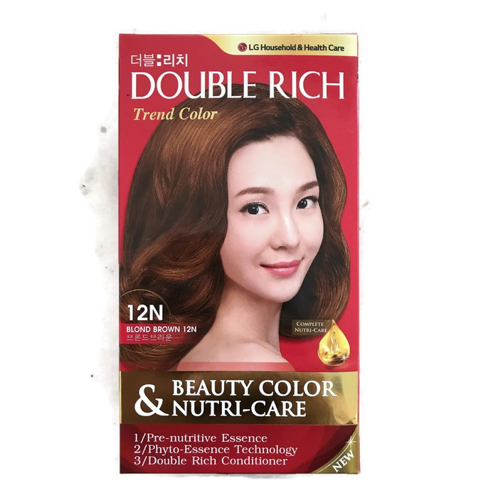 Thuốc nhuộm tóc Double Rich nâu ánh vàng-12N