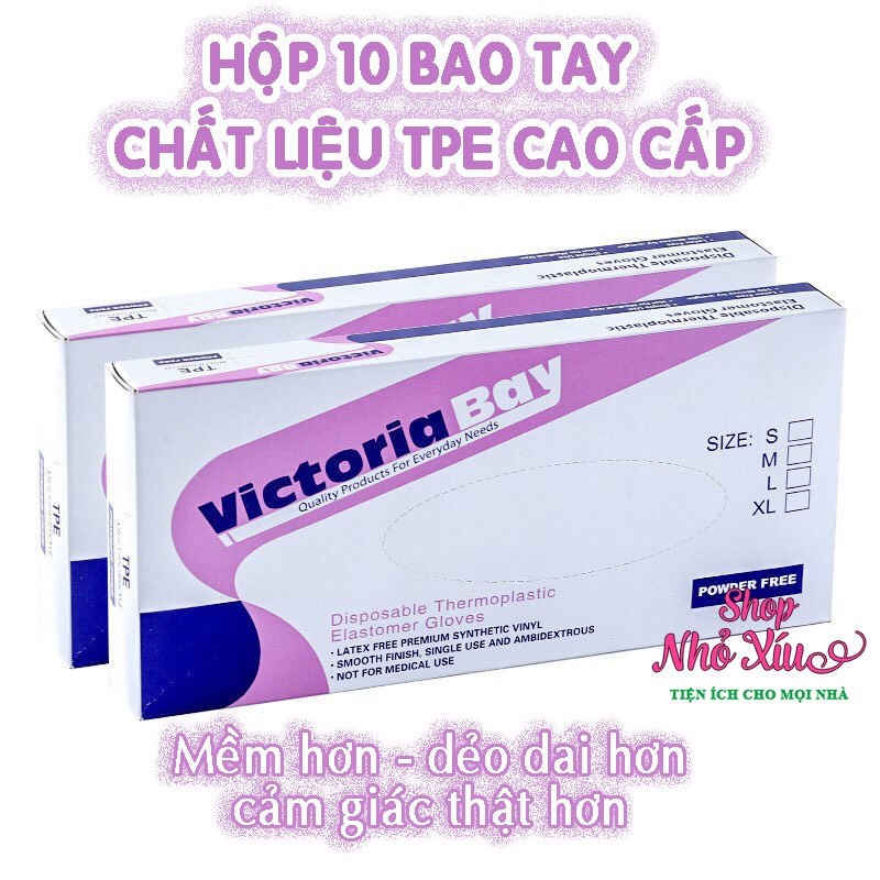 Găng tay nấu ăn - găng tay làm bếp siêu dai Victoria Bay, chất liệu TPE không mùi chống nhăn hộp 100 cái