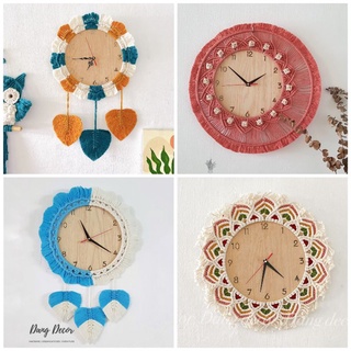 Đồng hồ macrame treo tường trang trí nhà cửa phong cách Boho có nhiều mẫu