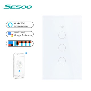 [Smarthome] Công tắc thông minh điều khiển từ xa Tuya Wifi - hỗ trợ Google Assistant, Alexa - Trắng