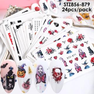Set 24 nhãn dán phong cách Halloween độc đáo