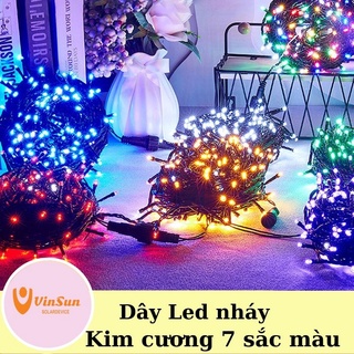 Đèn Nháy Trang Trí Tết Đổi Màu Đèn Nháy Kim Cương Q8 20M Đèn Trang Trí Quấn Cây Tết 2023 Nút Bấm Đổi Màu