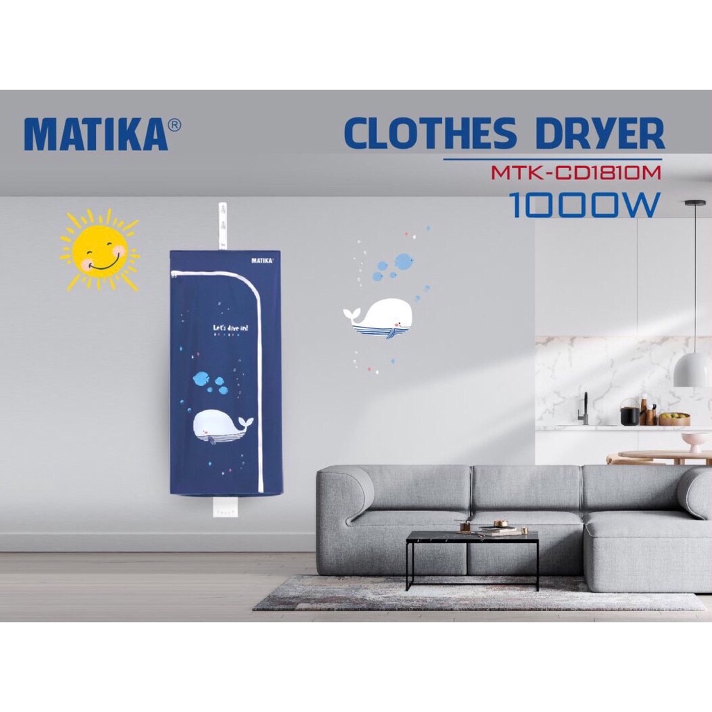 Tủ sấy quần áo treo tường Matika MTK-CD1810M tiện lợi thông minh, hàng chính hãng công ty bảo hành toàn quốc