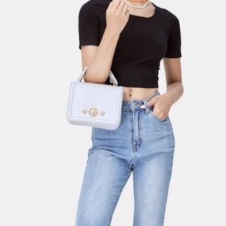 Túi Xách Nhỏ Nữ Thời Trang JUNO Thân Xếp Cạnh Khoá Trang Trí TXN554