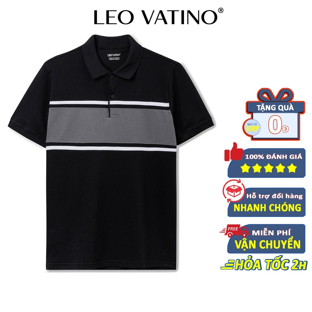 Áo polo nam Leo Vatino phối thân chất cotton CVC cá sấu cổ bẻ tay ngắn chuẩn form LEO01