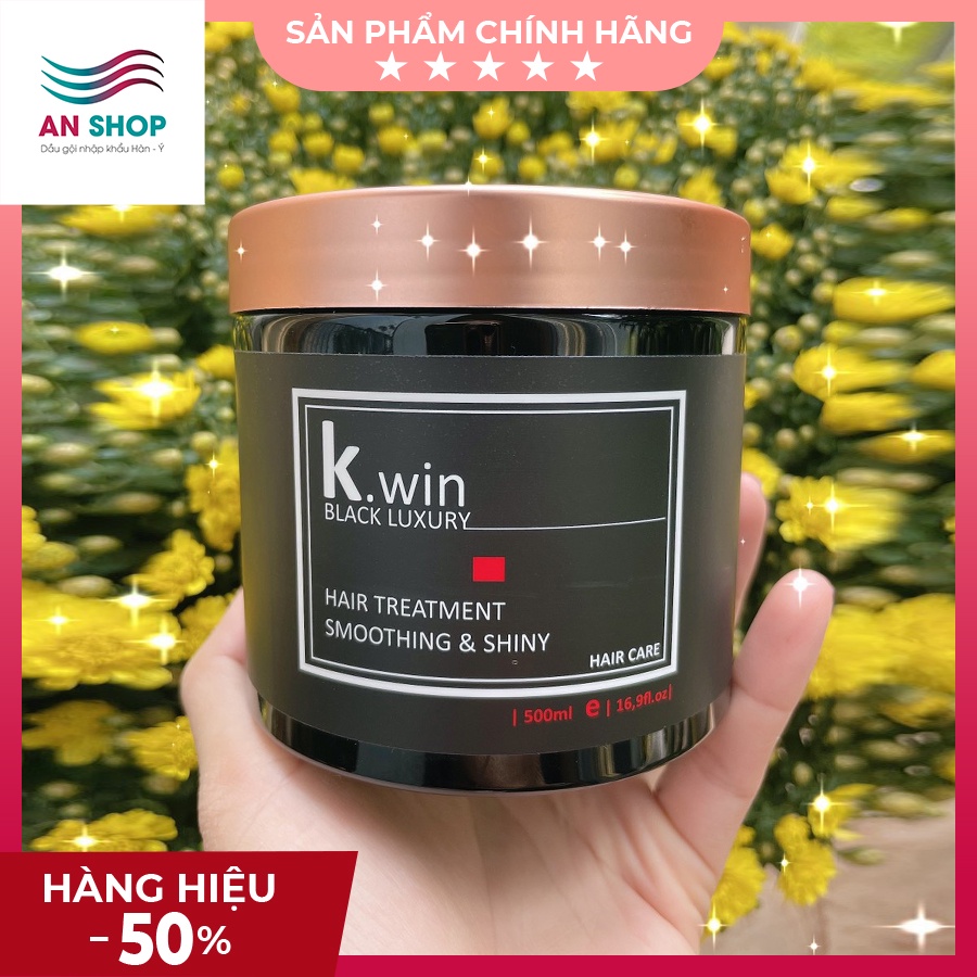 Kem ủ tóc phục hồi hư tổn hấp tóc argan siêu mềm mượt tóc khô xơ uốn nhuộm duỗi K.win luxury smoothing and shiny 500ml