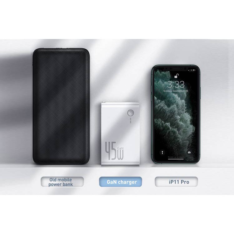 Cốc Sạc Kiêm Sạc Dự Phòng Baseus 45W Chính Hãng Bảo Hành 1 Năm