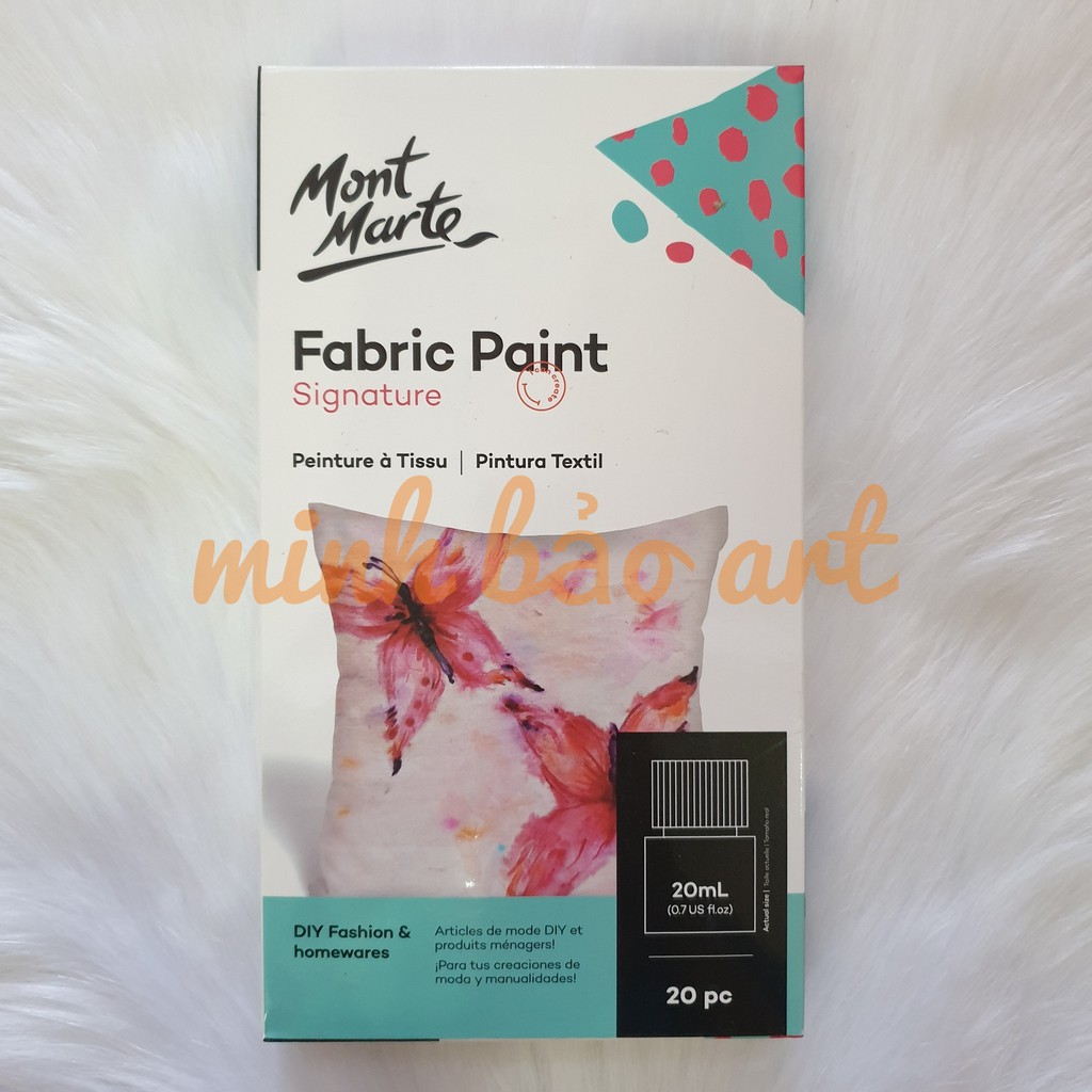 MÀU VẼ VẢI MONT MARTE BỘ 8/12/20/24/36 MÀU X 20 ML (FABRIC PAINT)